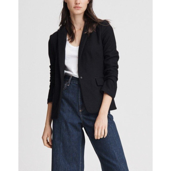 rag & bone Lexington Wool Blazer black jacket women size 0 Made In USA A003012